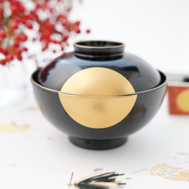 YUWEN ORIGINAL SOUPBOWL BLACK WITH GOLD SKY&HALF - MOONDESIGN