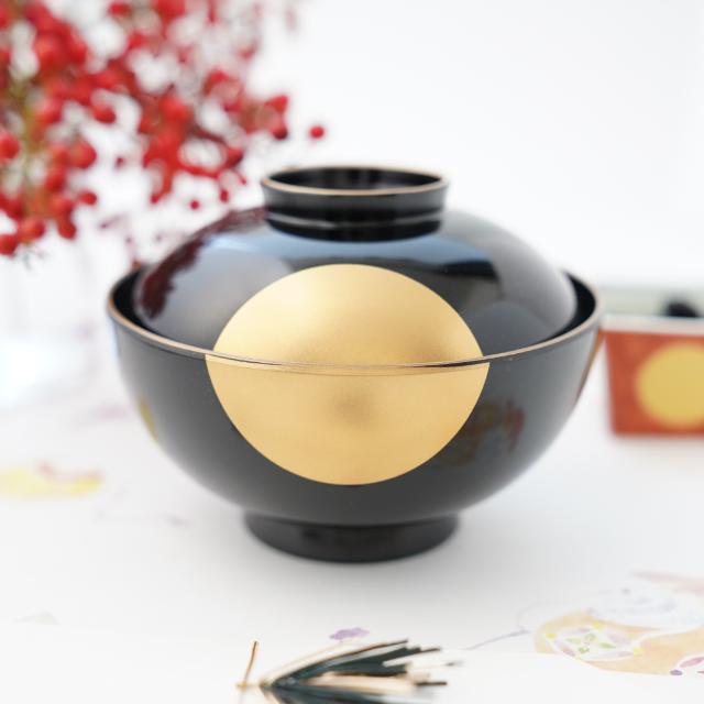 YUWEN ORIGINAL SOUPBOWL BLACK WITH GOLD SKY&HALF - MOONDESIGN